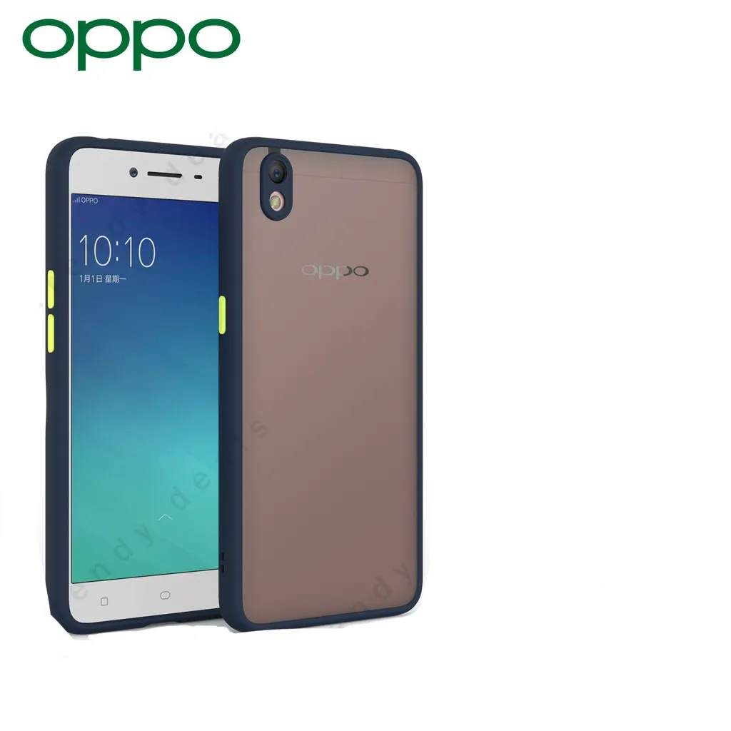 Oppo A37 Shockproof Camera Guard Jingle Back Cover Blue