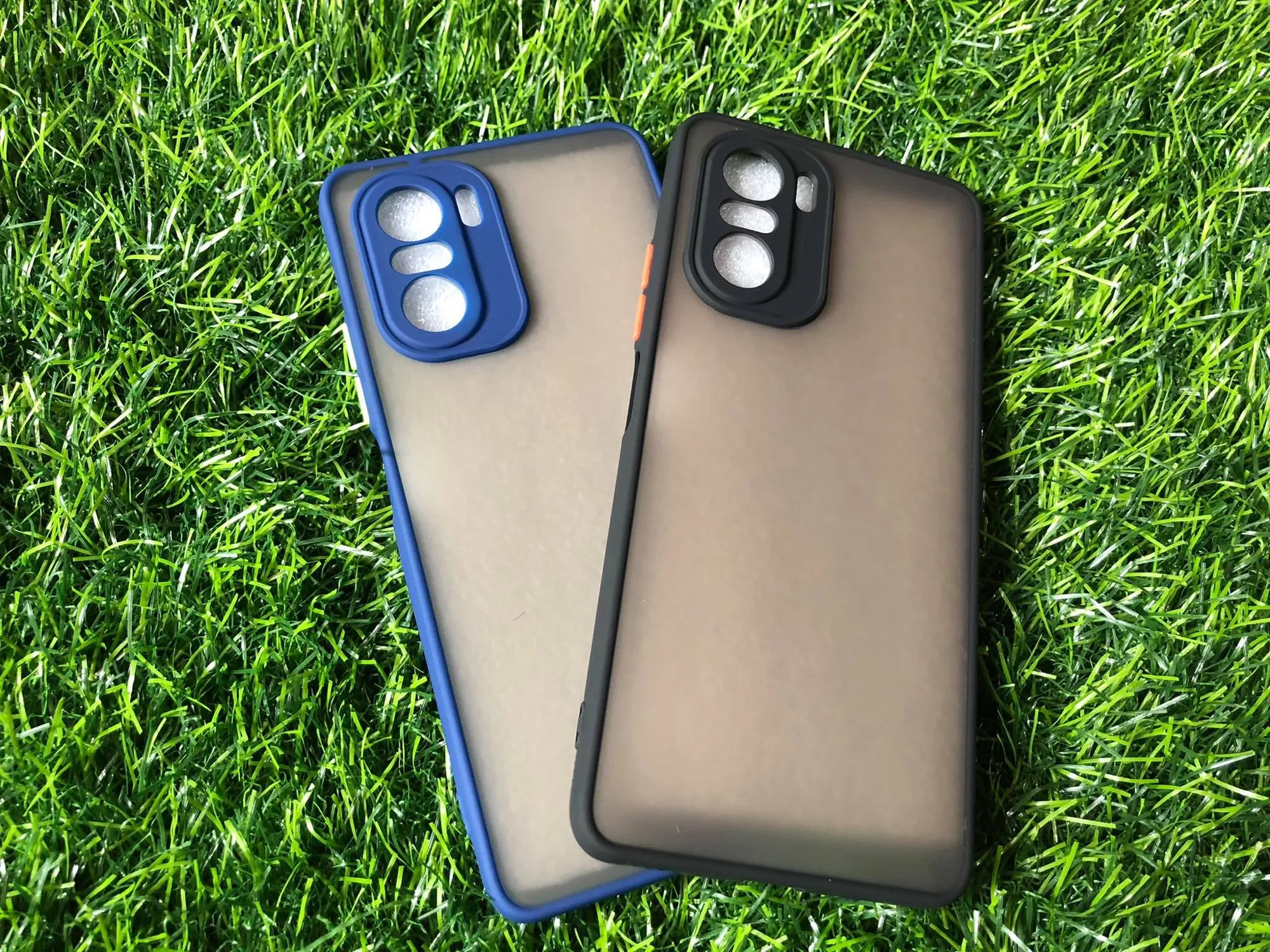 Redmi Poco F3 Shockproof Camera Guard Jingle Back Cover Blue