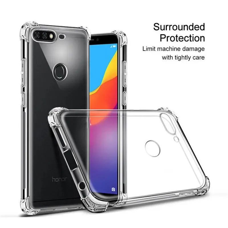 Huawei Y7 2018 Shockproof Transparent Back Cover