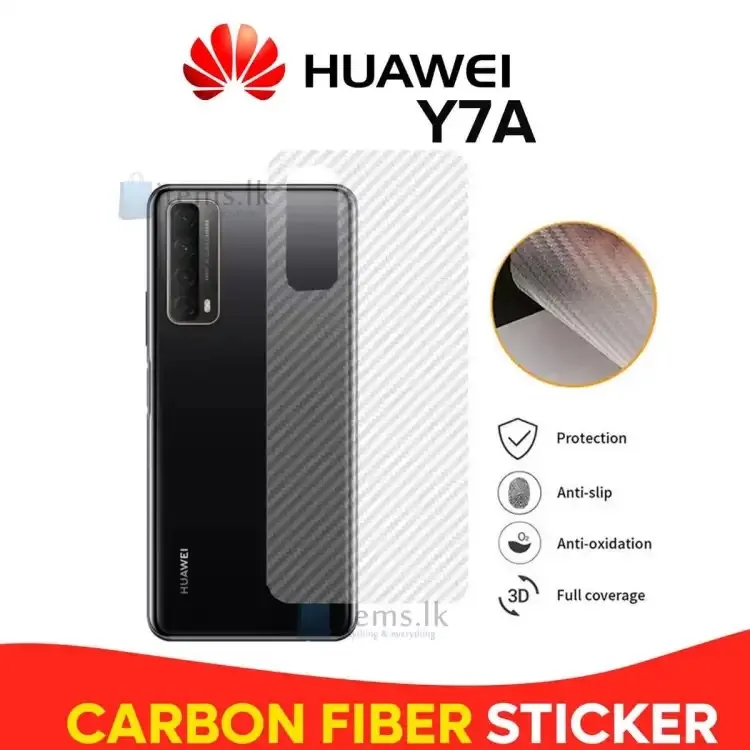 Huawei Y7a Clear Carbon Fibre Back Sticker