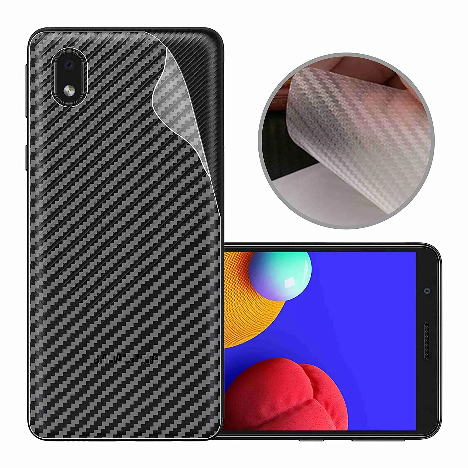 Samsung Galaxy M01 core/ A01 core Carbon Fibre Back Sticker