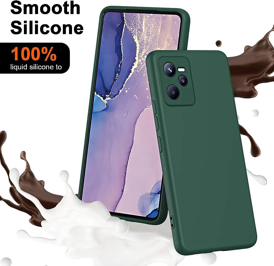 Realme C35 Soft Matte Liquid Silicone Case Green