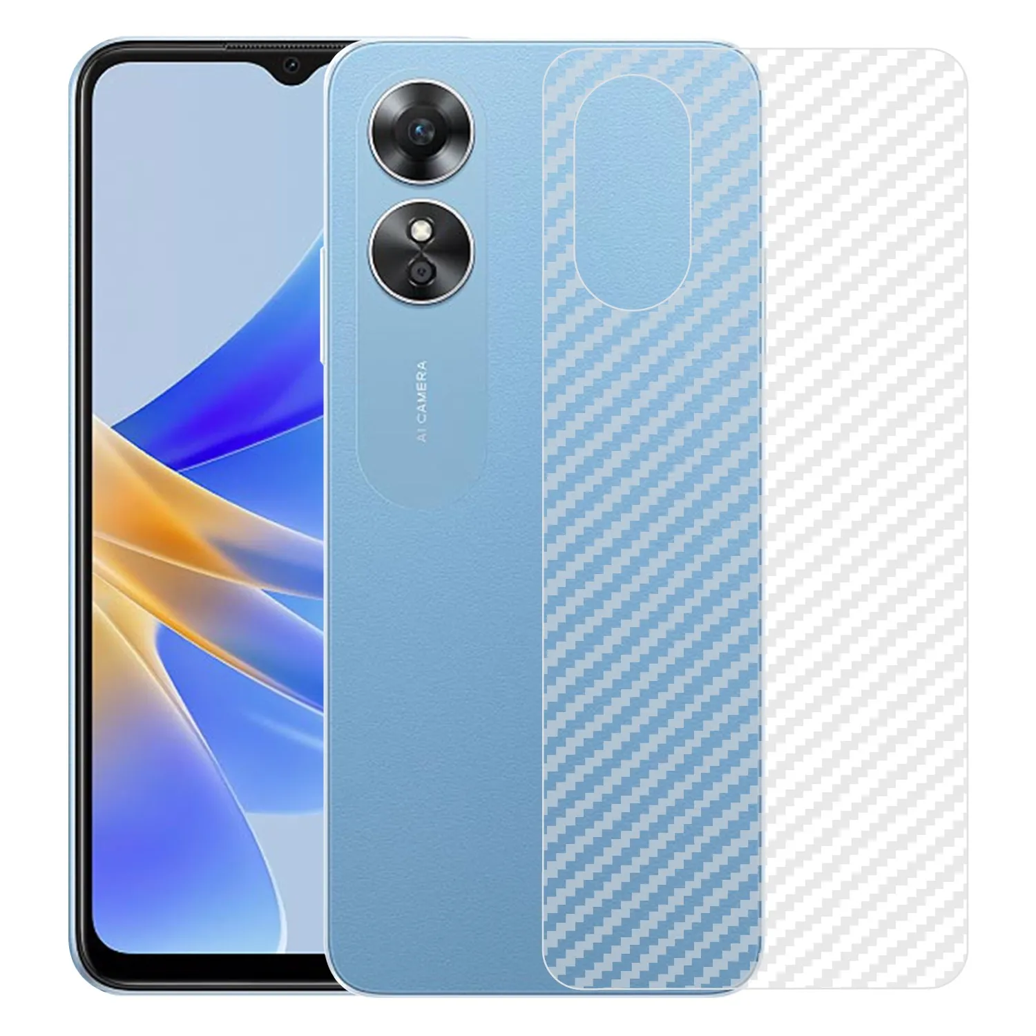 OPPO A15/A16/A16k/A17/A17k Carbon Fibre Back Sticker
