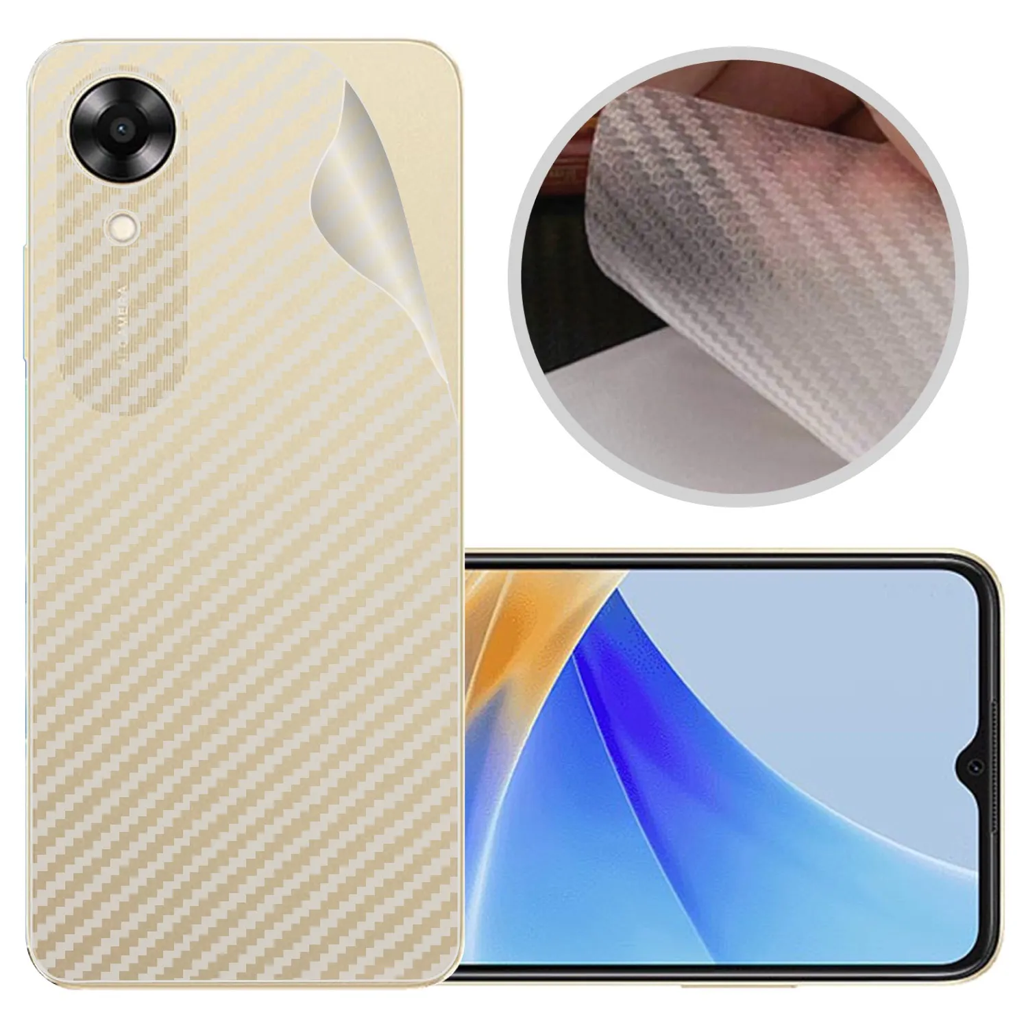 OPPO A15/A16/A16k/A17/A17k Carbon Fibre Back Sticker