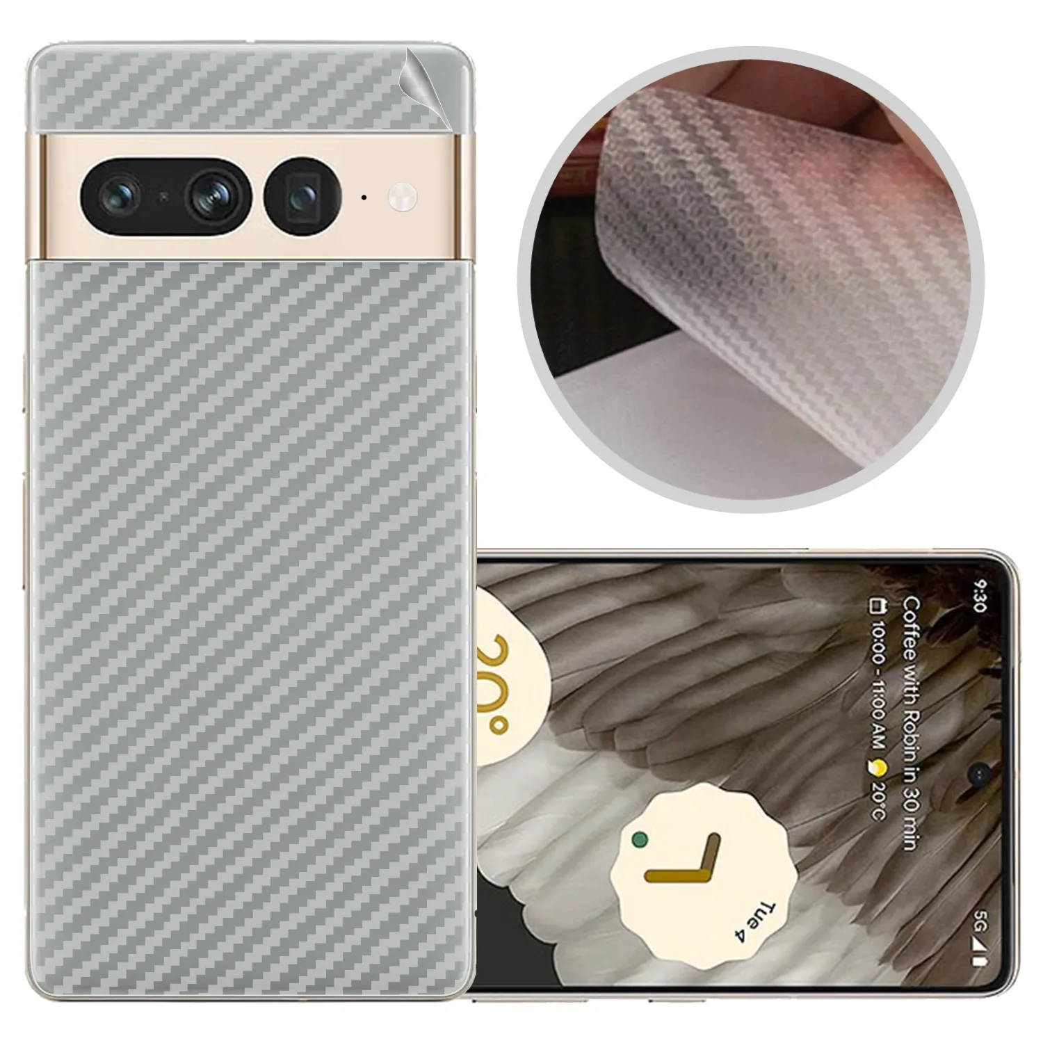 Pixel 7 Pro 6/6a/6/7 Carbon Fibre Back Sticker
