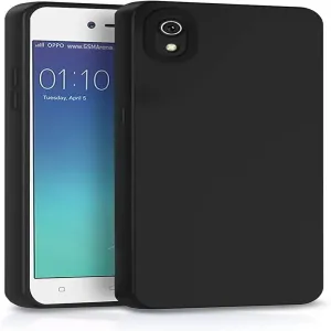 OPPO A37 Soft Matte Liquid Silicone Case Black