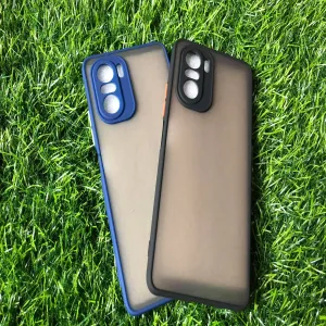 Redmi Poco F3 Shockproof Camera Guard Jingle Back Cover Blue