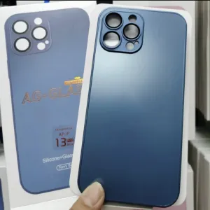 Apple iPhone 12 Pro Max Navy Blue Matte Glass Cover