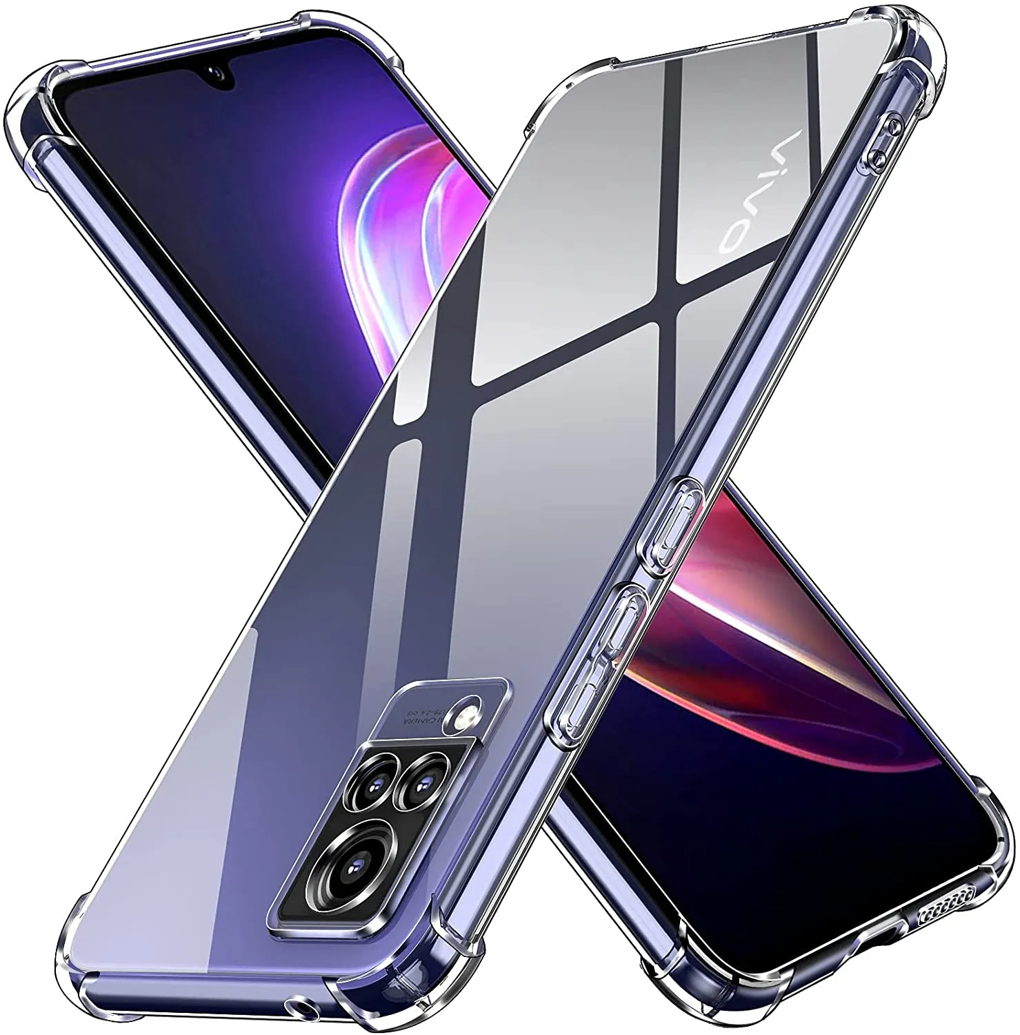 VIVO V21 Shockproof Transparent Black Cover