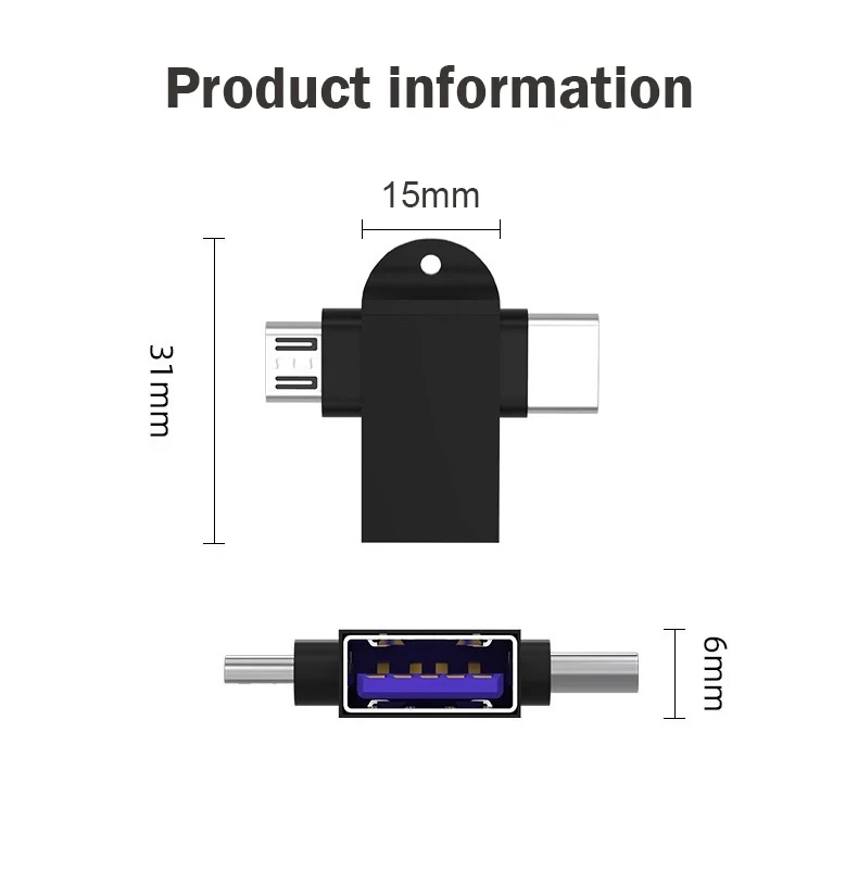 Generic 2 in 1 OTG Adapter USB 3.0 Micro Type-C Converter - image 4