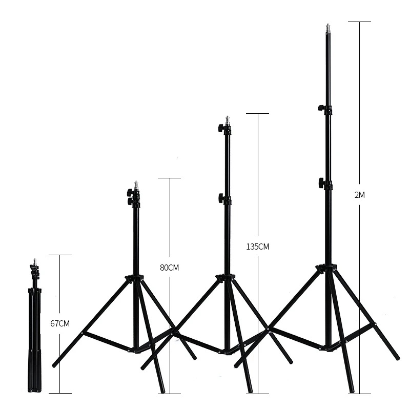Generic 2M Tripod Adjustable Aluminum Ring Light Stand - image 2