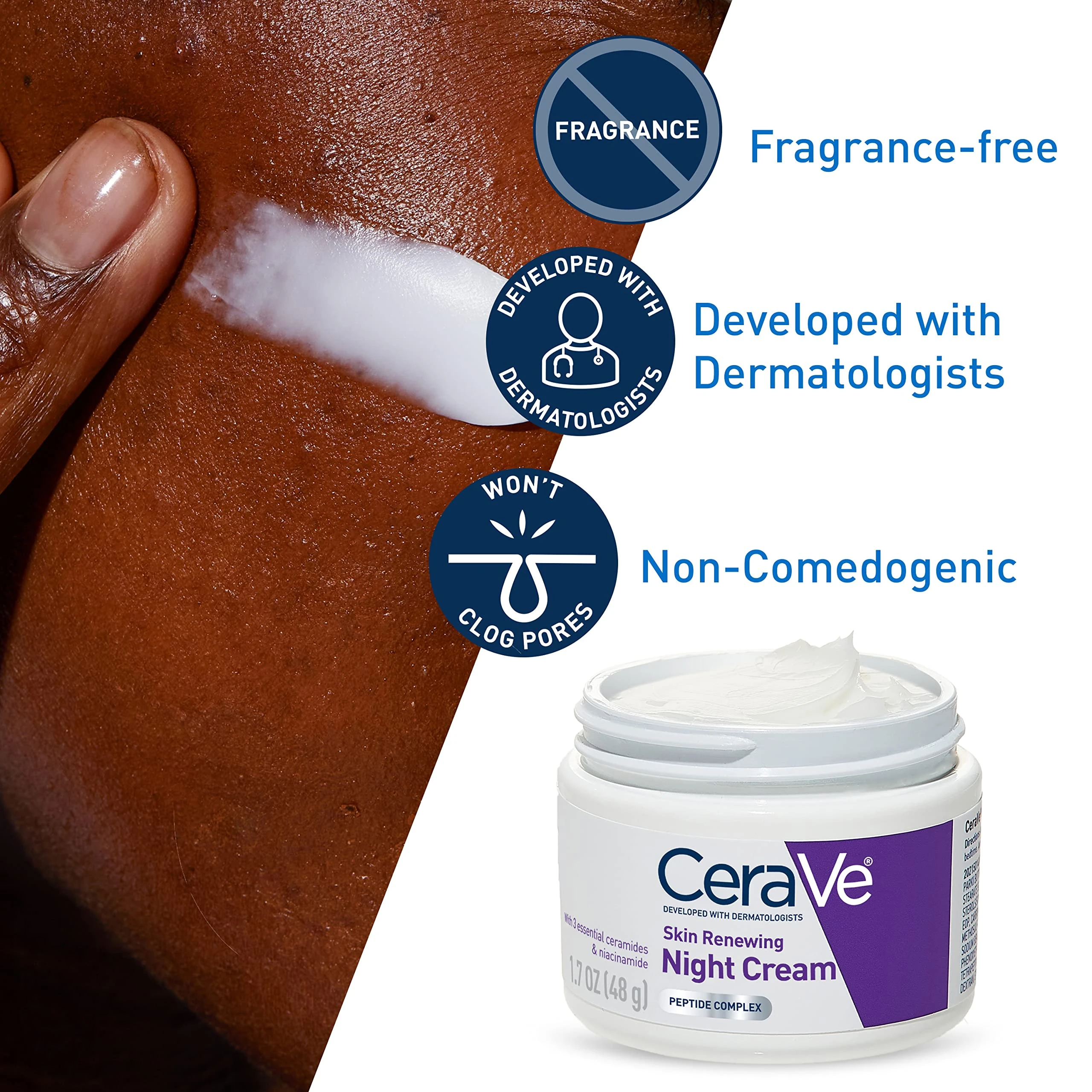 CERAVE Skin Renewing Night Cream For Face - 48 g - image 2