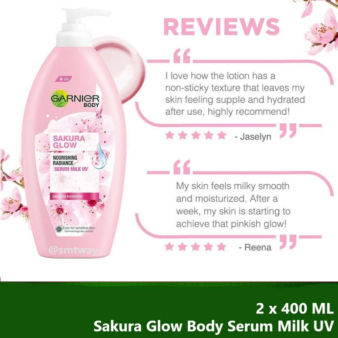 Garnier Sakura Hyaluron Serum Milk UV Body Lotion - image 2