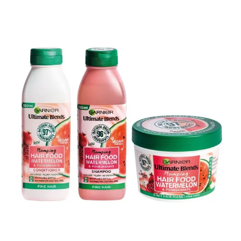 GARNIER Watermelon & Pomegranate Hair Food Set