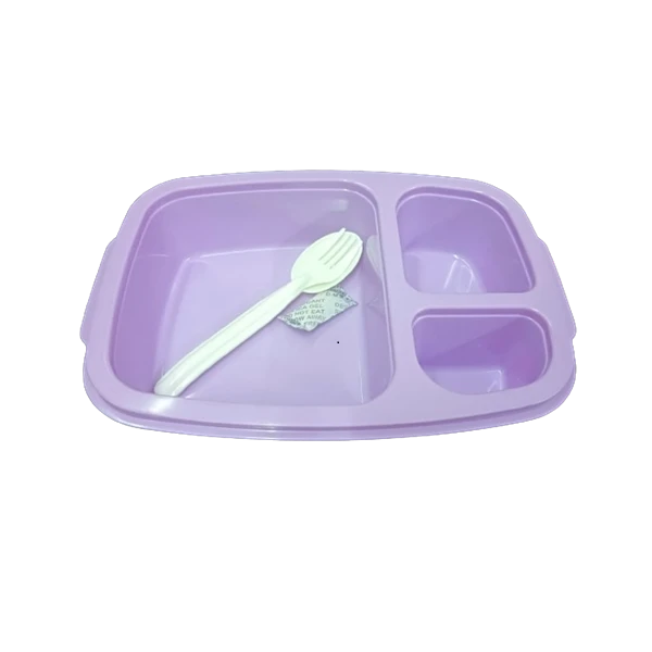 Generic Kids 3 Compartment Lunch Box Purple Freezer Safe - image 5