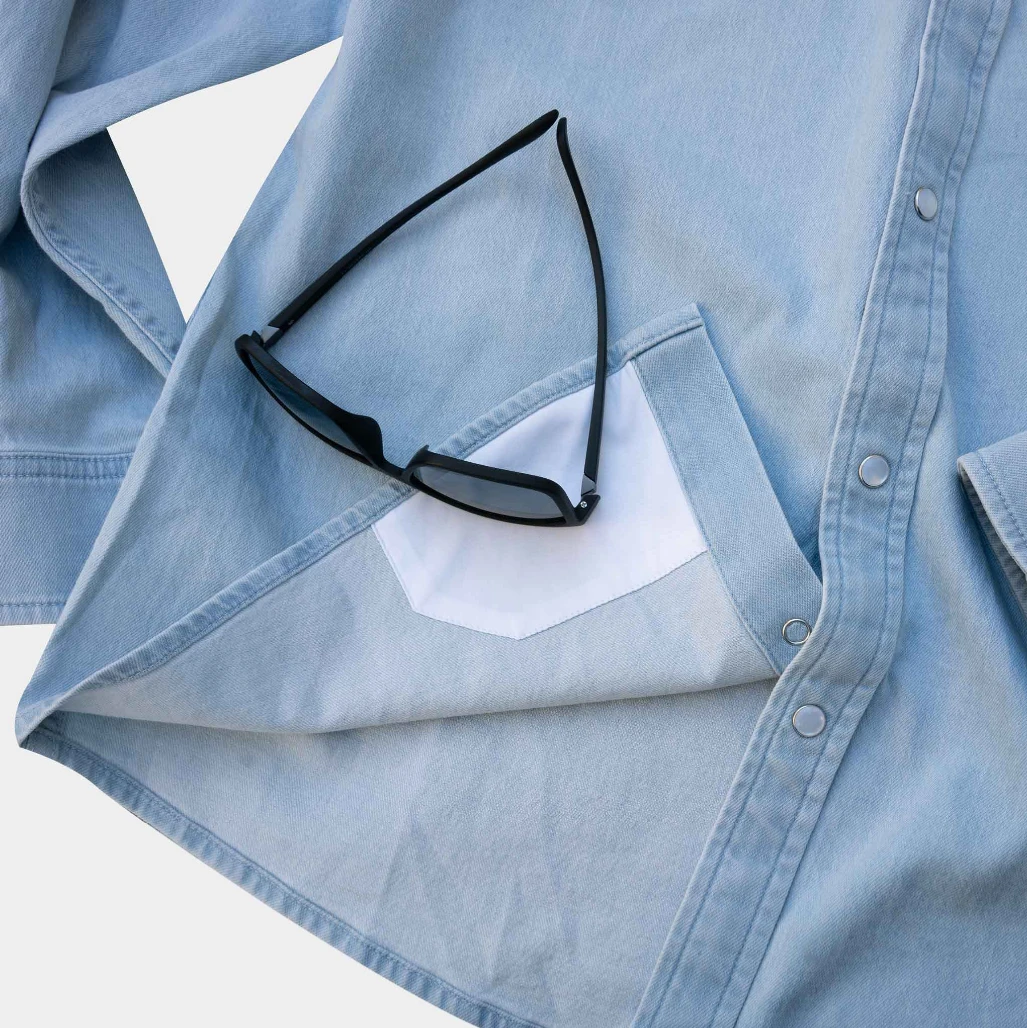 Generic Men's Branded Denim Shirt - image 3