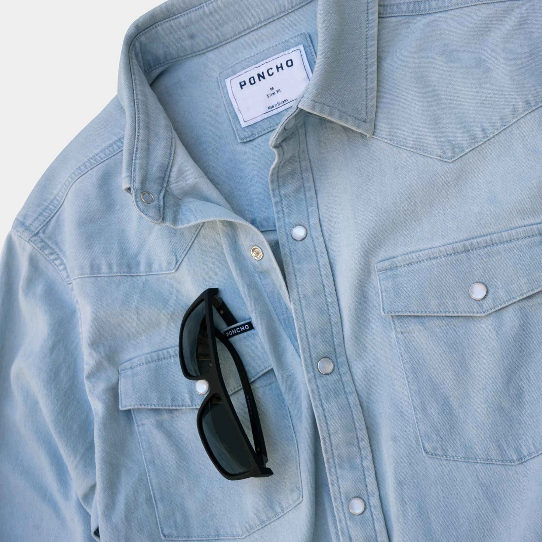 Generic Men's Branded Denim Shirt - image 2