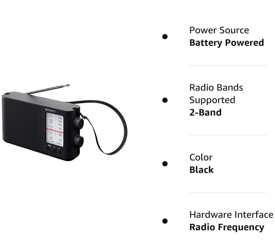SONY Dual Band FM/AM Analog Portable Battery Radio - image 2
