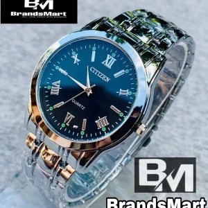 CTZN Mens Silver Stainless Steel Wrist Watch