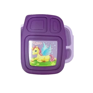 Generic Kids 3 Compartment Lunch Box Purple Freezer Safe