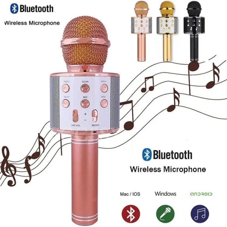Generic WS-858 Wireless Bluetooth Handheld Karaoke Mic - image 2