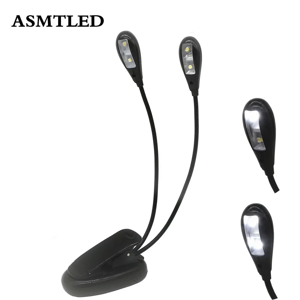 Generic 2 Dual Flexible Arms 4 LED Clip-on Lamp for Piano - image 4