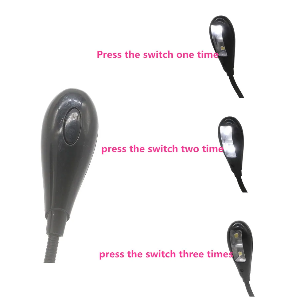 Generic 2 Dual Flexible Arms 4 LED Clip-on Lamp for Piano - image 5