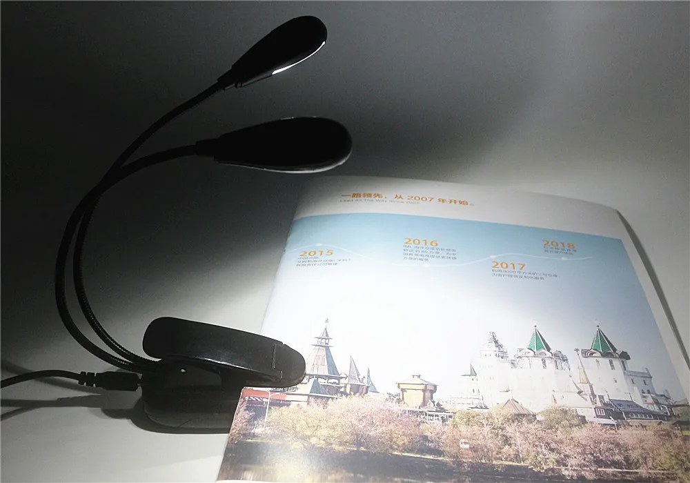 Generic 2 Dual Flexible Arms 4 LED Clip-on Lamp for Piano - image 7