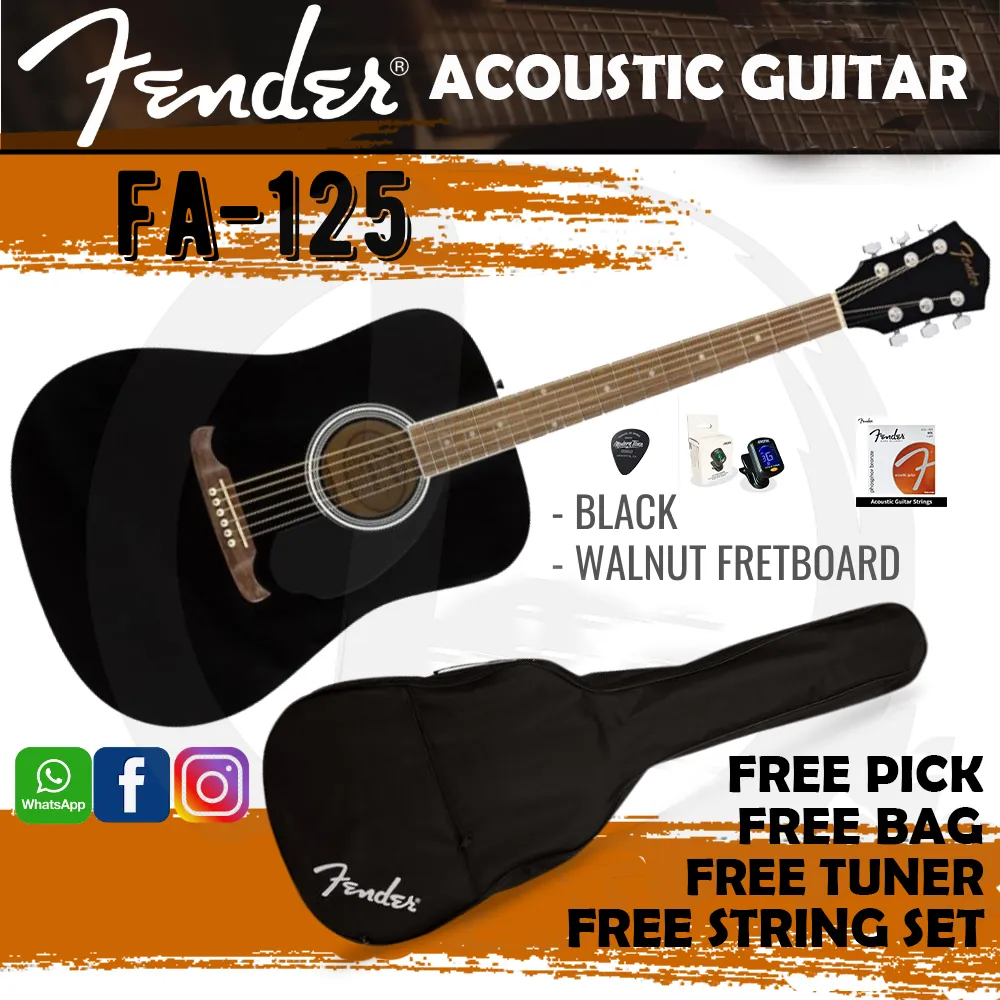 Fender FA-125 Dreadnought Acoustic Guitar Black
