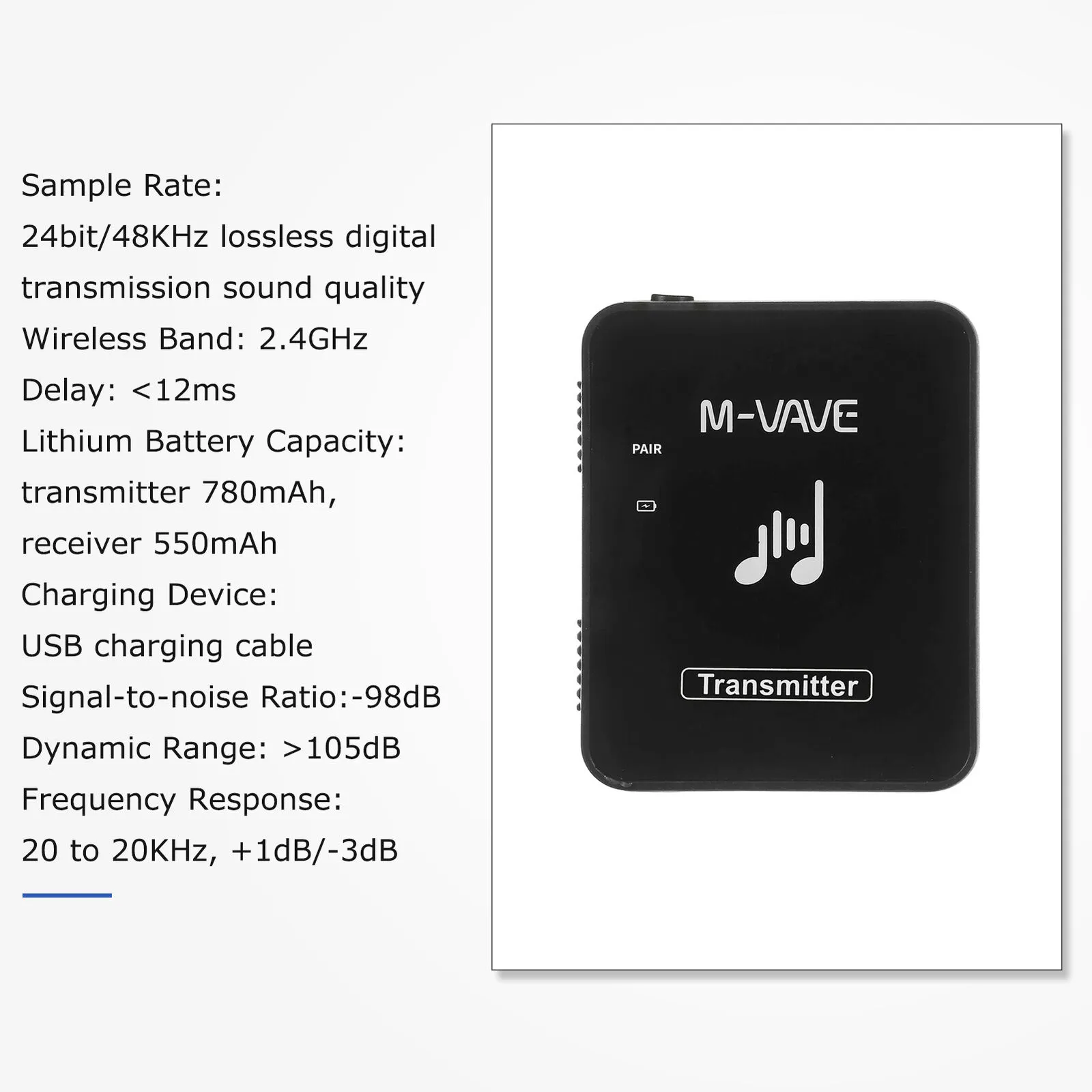 M-VAVE WP-10 2.4GHz Wireless In-Ear Monitor System - image 5