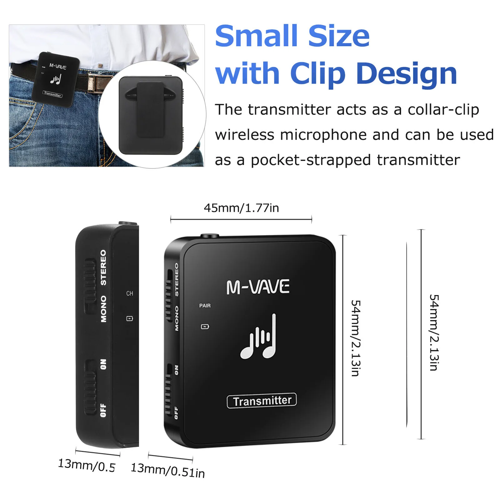 M-VAVE WP-10 2.4GHz Wireless In-Ear Monitor System - image 6