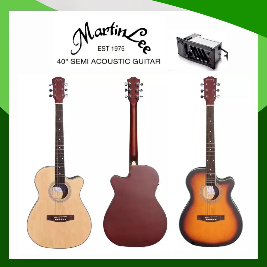 Martin Lee 40 Semi Acoustic Cutaway Guitar Black