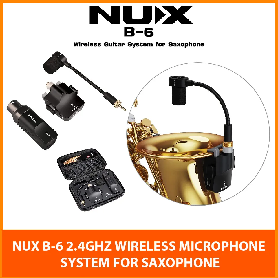 NUX B-6 Saxophone Wireless Microphone System with Charging Case