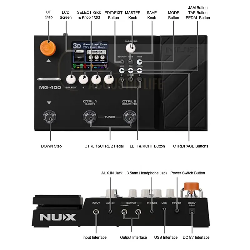 NuX MG-400 Modeling Guitar and Bass Floorboard Processor - image 2