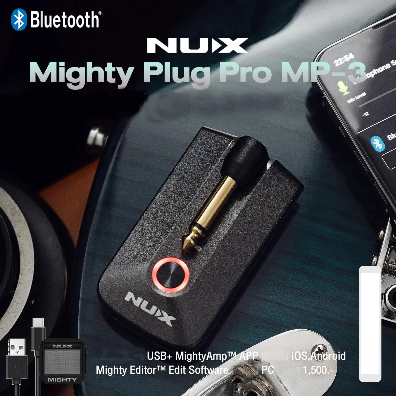 NUX Mighty Plug Pro MP-3 Headphone Amp for Guitar/Bass