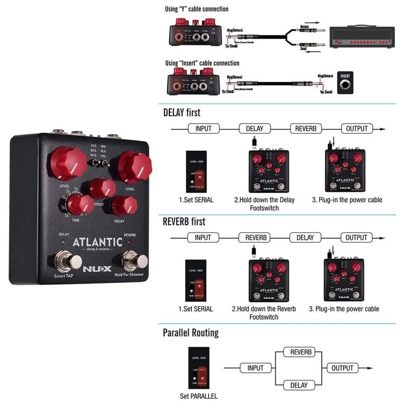 NUX NDR-5 ATLANTIC DELAY & REVERB STOMP BOX - image 5