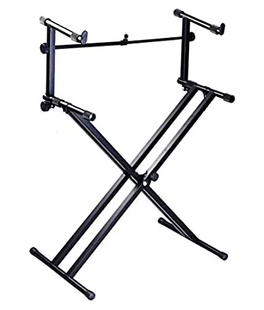 Generic Portable 2-Tier Heavy Duty Metal Keyboard Stand - Black - image 2