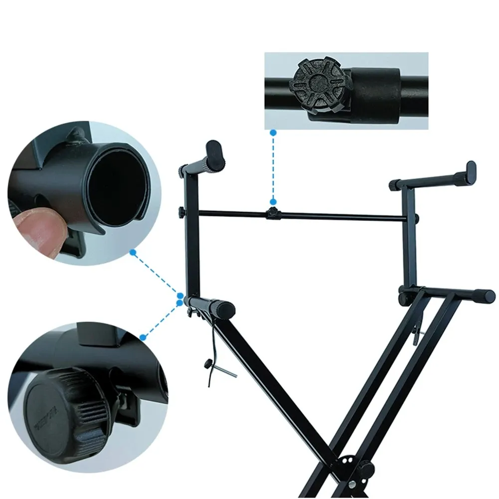 Generic Portable 2-Tier Heavy Duty Metal Keyboard Stand - Black - image 4