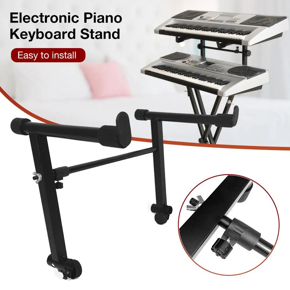 Generic Portable 2-Tier Heavy Duty Metal Keyboard Stand - Black - image 5