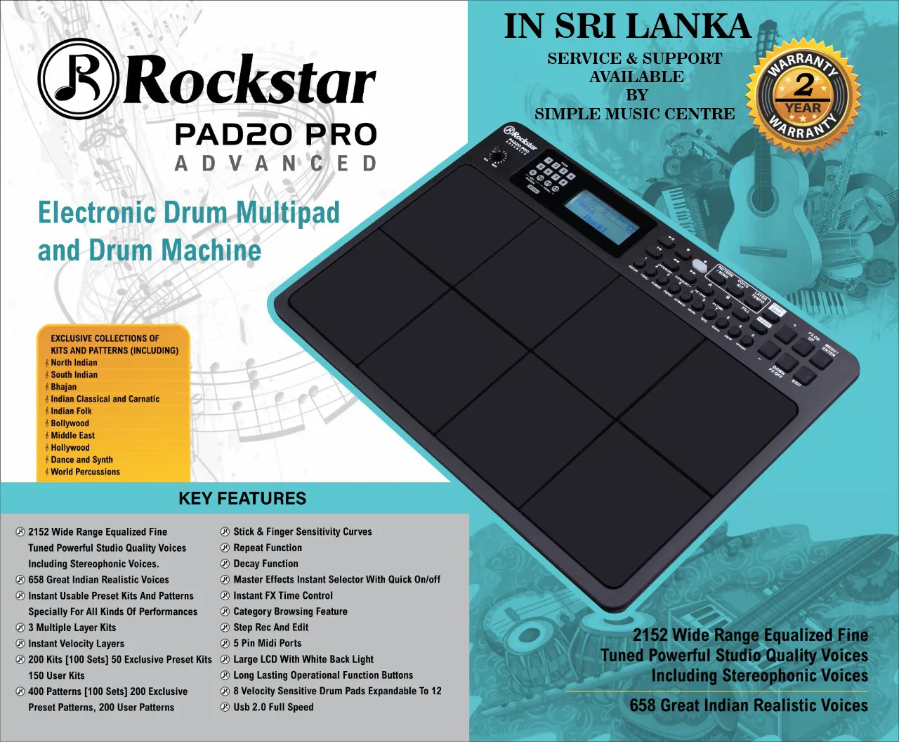 Rockstar PAD20 PRO Advanced Octa pad Electronic Drum