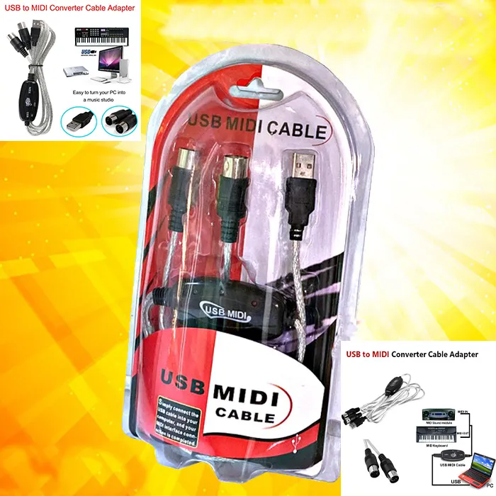 Generic USB TO Midi Cable For Music Midi Keyboards