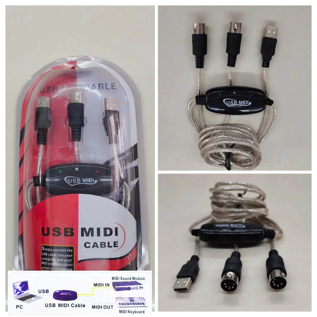 Generic USB TO Midi Cable For Music Midi Keyboards - image 2