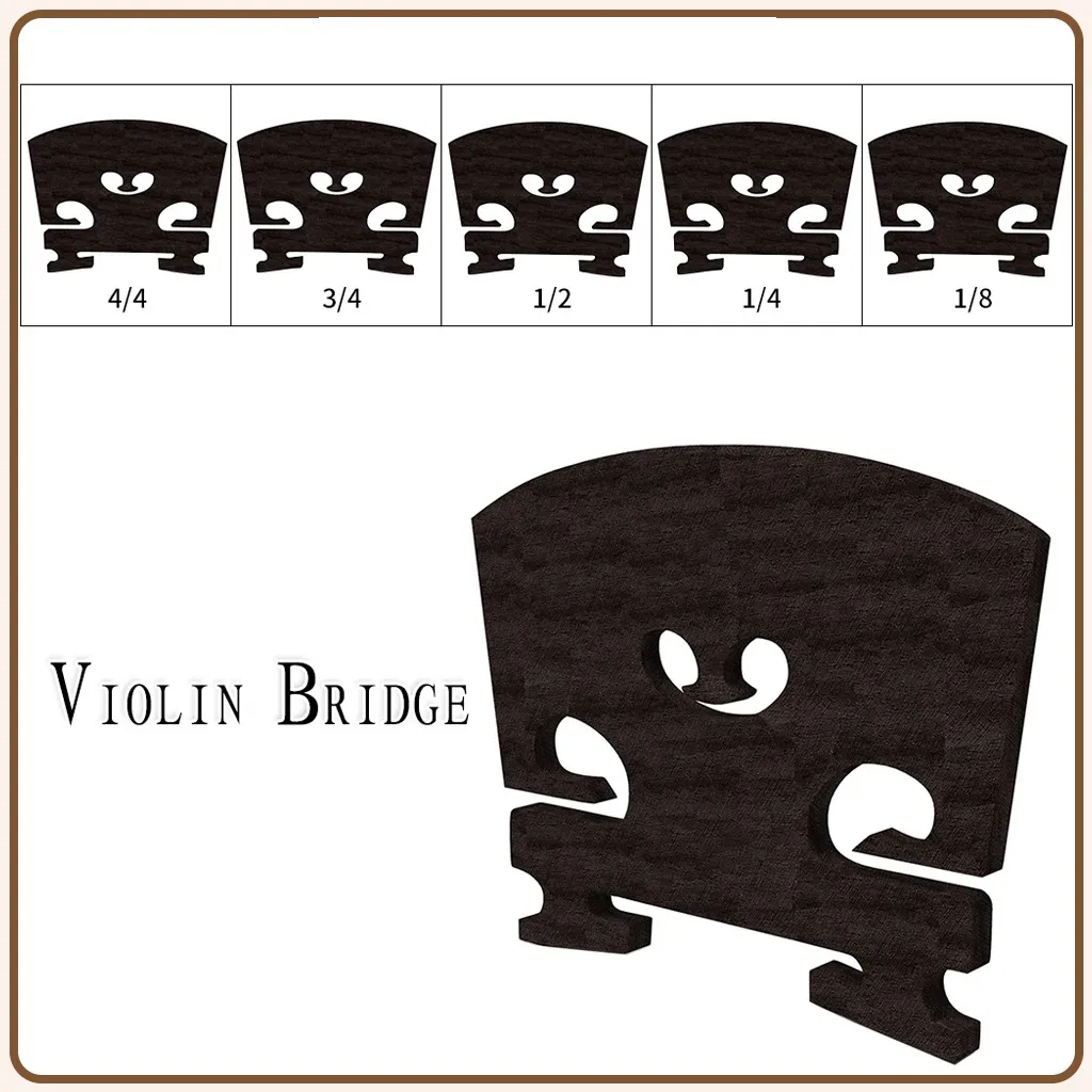 Black Violin Bridge Master AA Grade Ebony Violin Bridge 4/4 - image 3