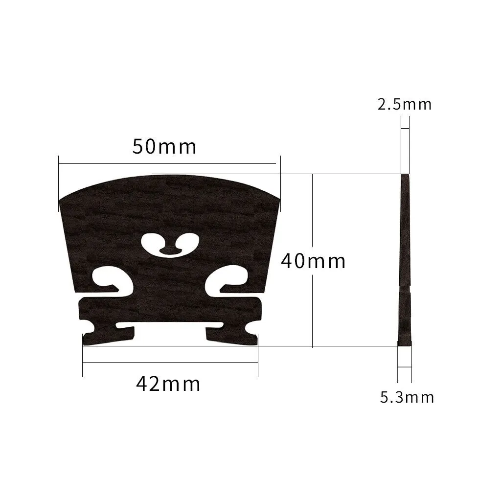Black Violin Bridge Master AA Grade Ebony Violin Bridge 4/4 - image 5