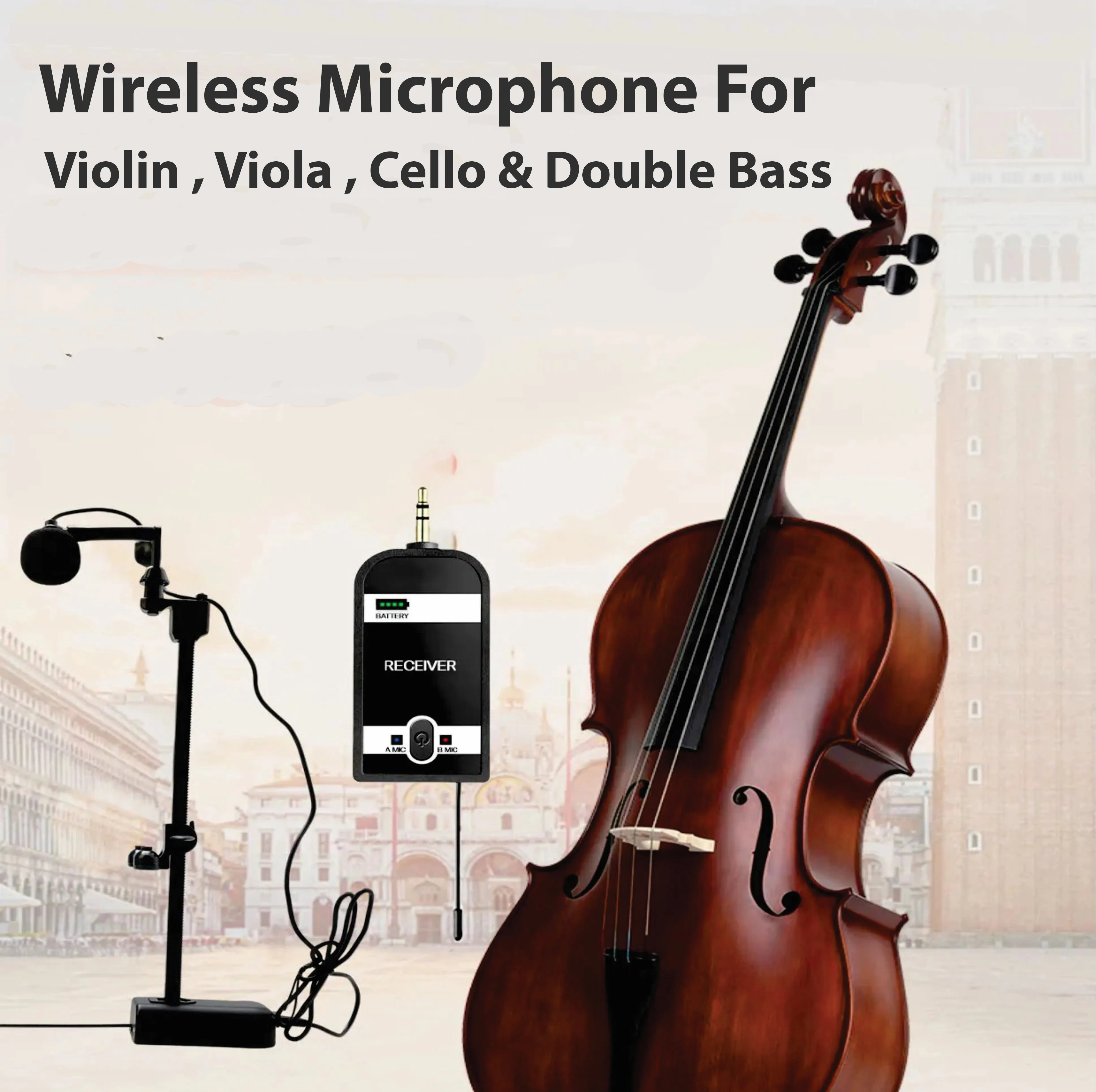 Generic Wireless Microphone for Violin, Cello, Viola