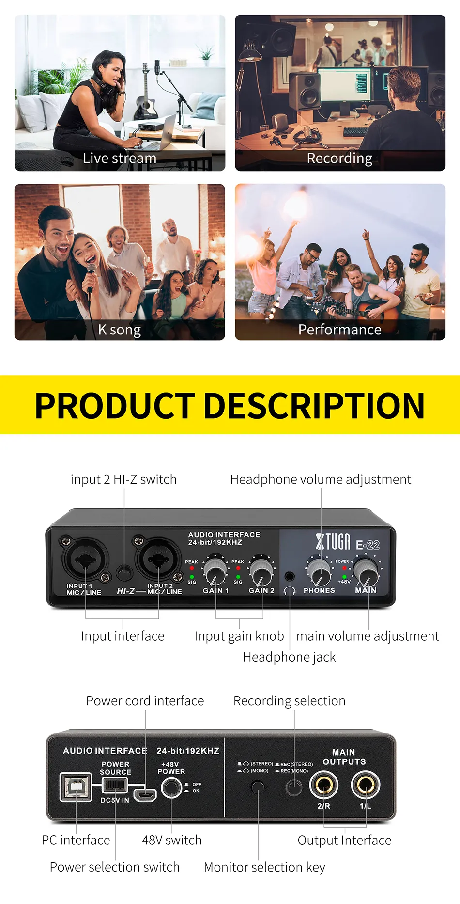 XTUGA E22 Professional Audio Interface - image 4