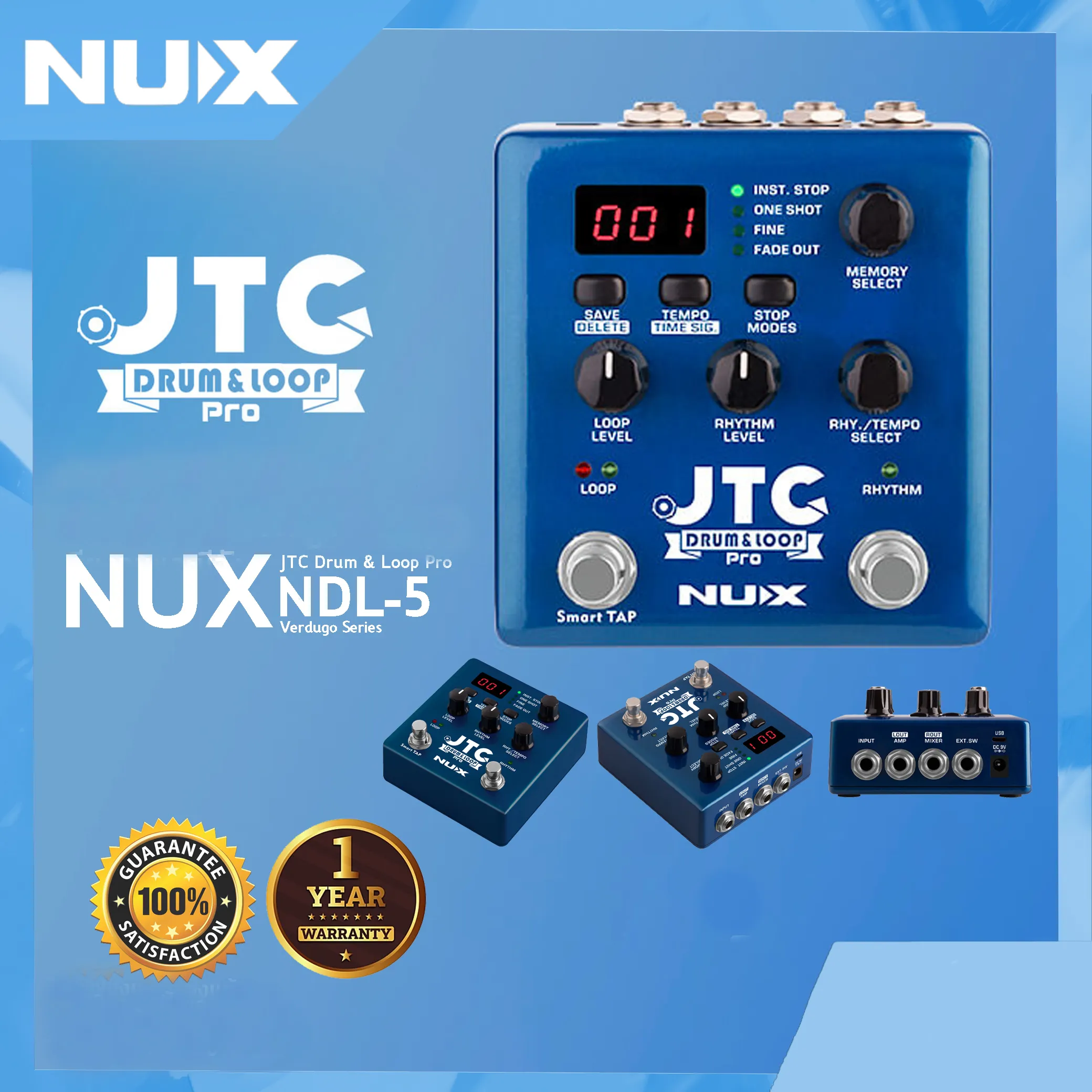NUX NDL-5 JTC PRO Dual Switch Looper 6 Hrs Recording - image 3