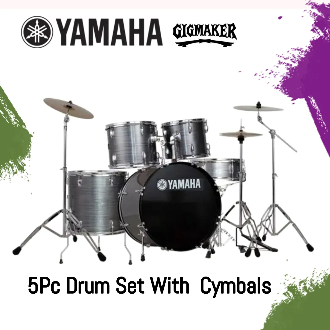 YAMAHA Gig maker 5Pc Acoustic Drum Set Brushed Gray