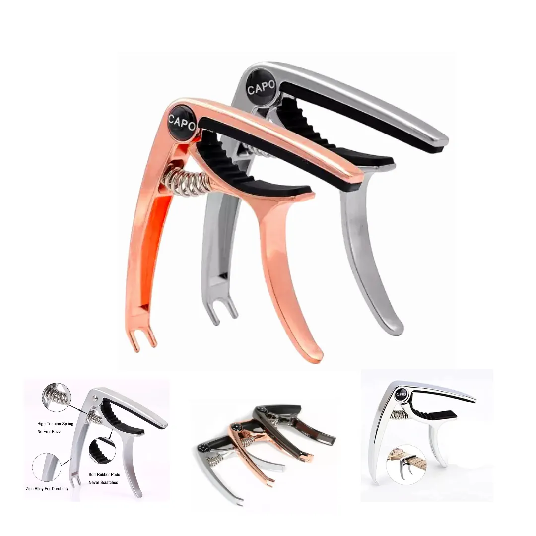 Gold High Quality Professional Spring Loaded Zinc Alloy Metal Capo - image 2