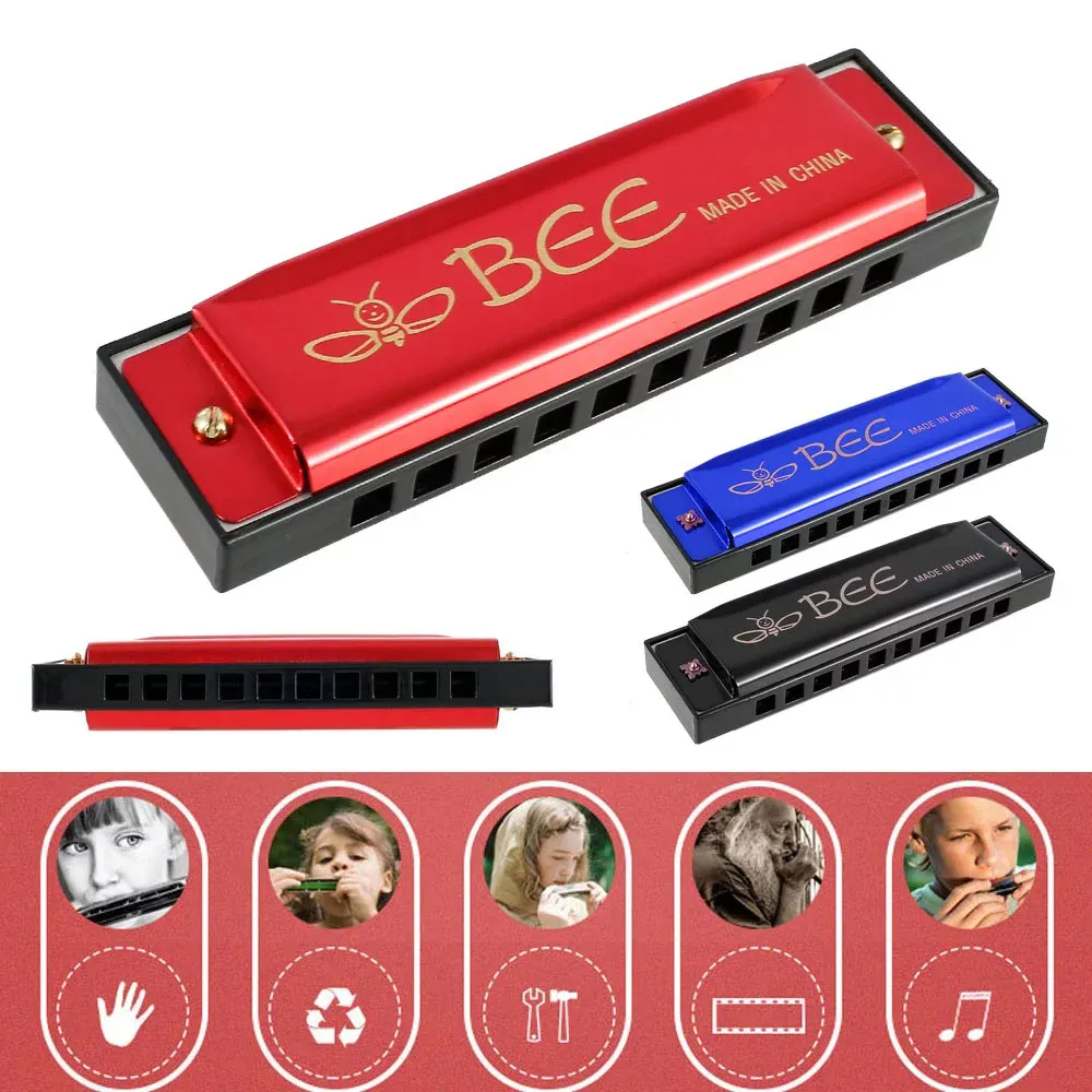 Bee 10 Holes Harmonica Mouth Organ Multicolor - image 4